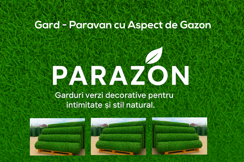 Paravan gard artificial cu aspect de gazon 1.0 m x 10 m
